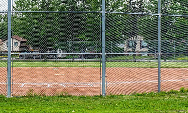 Baseball diamond fenced